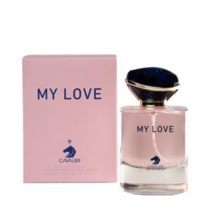 تصویری از عطر ادکلن مای لاو کاوالیر شرکتی همراه با جعبه‌ای شیک و لوکس