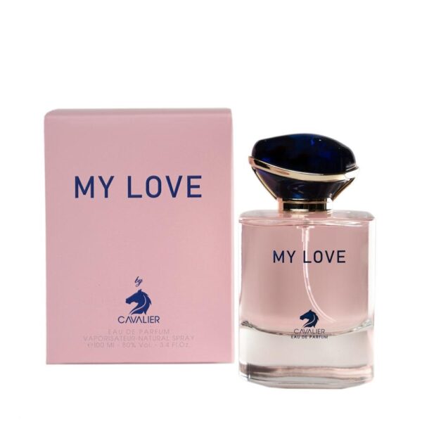 تصویری از عطر ادکلن مای لاو کاوالیر شرکتی همراه با جعبه‌ای شیک و لوکس