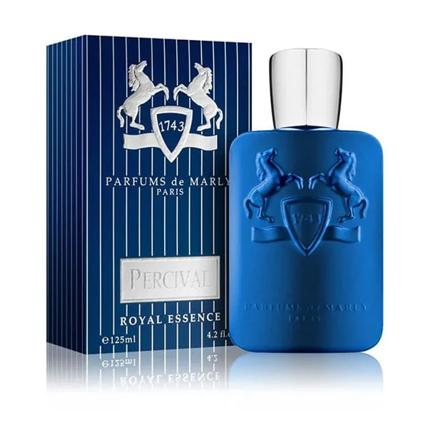 حمید مراتی کاشانی | عطرساز برجسته ایرانی 4 بطری آبیرنگ عطر پرسیوال Percival از Parfums de Marly